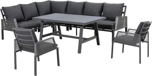 Primaster Gartenmöbel-Set Girona 8 Personen Lounge Set Alu anthrazit Sitzgruppe