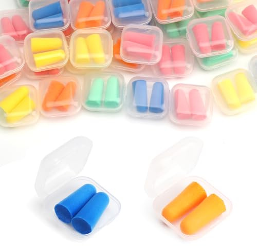 APOMOONS 50 Pares de Tapones Oidos Dormir para Cancelación de Ruido, Earplugs Tapones para Los Oídos de Espuma Ultra Suave para Dormir, Ronquidos, Cancelación de Ruido, Reutilizables