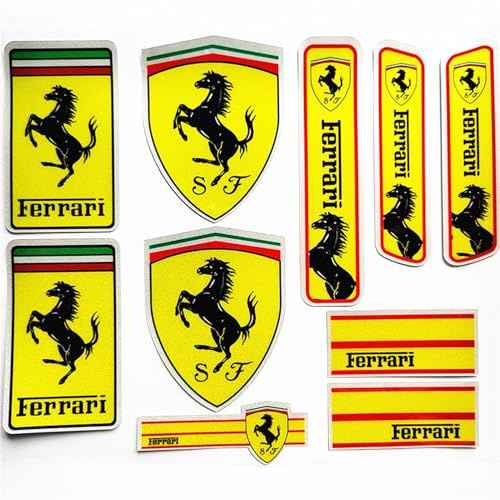 BHNRXQNJ Coche Emblema Insignia Logo para Ferrari,Coche Emblema Pegatina Letras Emblema Insignias ecoración Carrocería Accesorios