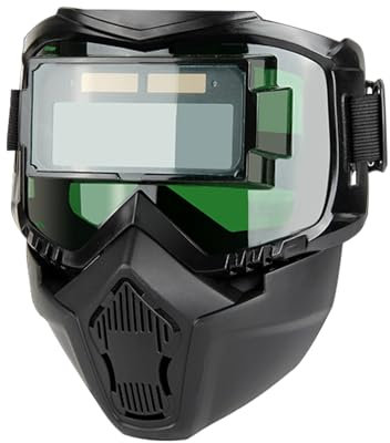 Auto Darkening Welding Helmet, Detachable Face Shield Protector, Adjustable Soldering Mask for Factory Work, Metal Processing, Arc TIG MIG Welders, Eye Safety Gear
