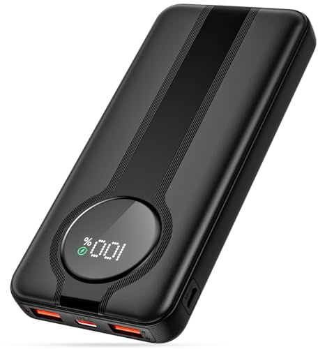 Batterie Externe 10000mAh, 22.5W Power Bank USB C Input et Output PD3.0 Charge Rapide Chargeur Portable avec Écran LED Powerbank Compatible avec iPhone Samsung Tablettes Smartwatch Switch etc.