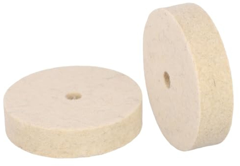 Wodsty 2-Pack Wool Felt Polishing Wheel, 3 Inch 75mm Buffing Pad for Grinder Polisher, Fine Polishing of Metal, Glass, Ceramics, and Furniture