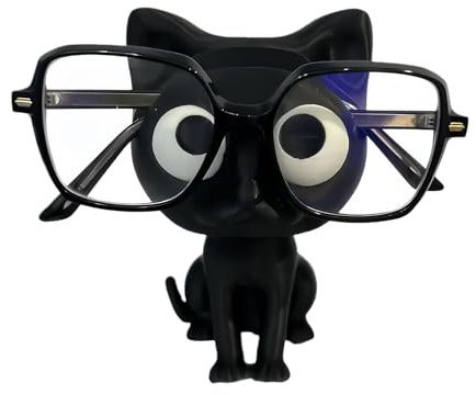 xowwyue Katzen Brillenhalter 8,5×8,3×13,0cm Niedlicher Katzenform Brillenständer, Sonnenbrillenhalter Für Aufbewahrung Und Präsentation Von Brillen, Sonnenbrillen Und Brillengestellen