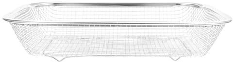 NIYANGLE Cesta de Drenaje para Fregadero de Cocina de Acero Inoxidable Grueso, Tamaño Mediano 30x22x6 Cm, para Frutas y Verduras, Cesta Multifuncional para Escurrir y Lavar Alimentos