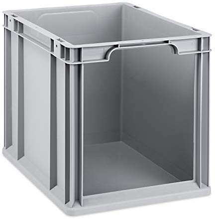 aidB Eurobox NextGen Store Front offen, 400x300x320 mm, robuste Regalbox mit Entnahmeöffnung, stapelbare Kunststoffkiste, ideal für die Industrie, 1 St