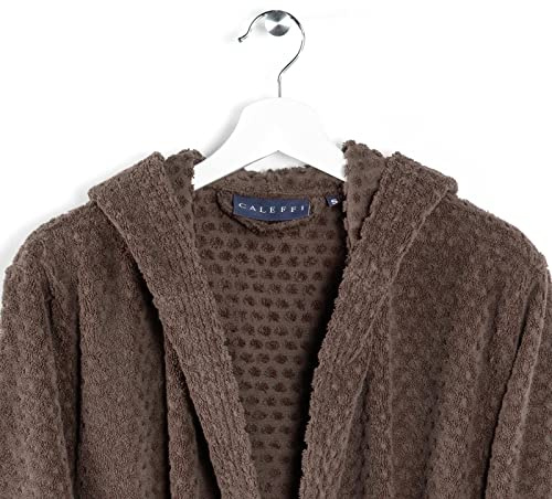 Caleffi Unisex - Adulto Accappatoio con Cappuccio, Caffè, L