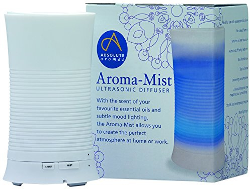 Absolute Aromas Aroma-Mist Essential Oil Ultrasonic Diffuser - LED Lights, Timer Settings and Waterless Auto Shut off - Diffuser for Home, Office, Spa, Yoga, Aromatherapy and Baby Room