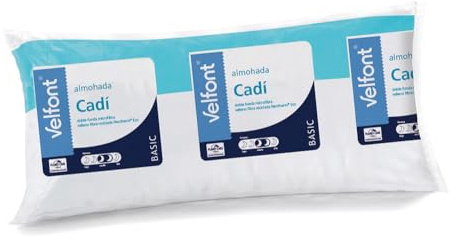 Velfont -Almohada Cadi de Fibra Neotherm y Doble Funda de Microfibra con Tacto Suave y Cremallera (75 cm)