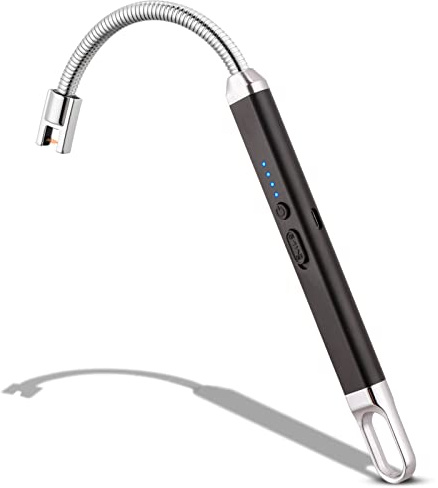 Lichtbogen Feuerzeug Elektrisch Feuerzeug USB Aufladbar Elektro Feuerzeug für Küche Kerzen Gasherde Grill (Schwarz)