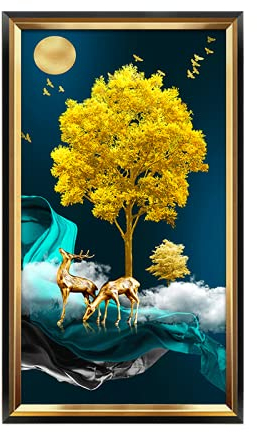 5D Diamant Painting Set Geldbaum,Komplettes DIY Diamant Gemälde Voller Bohrer,Groß Diamantmalerei Kreuzstich-Set für Erwachsene Kunst Basteln Leinwand für Home Wand-Decor50x120cm