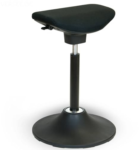VERSEE Sitz-Stehstuhl V1703 aus Stoff, Schwarz, höhenverstellbar