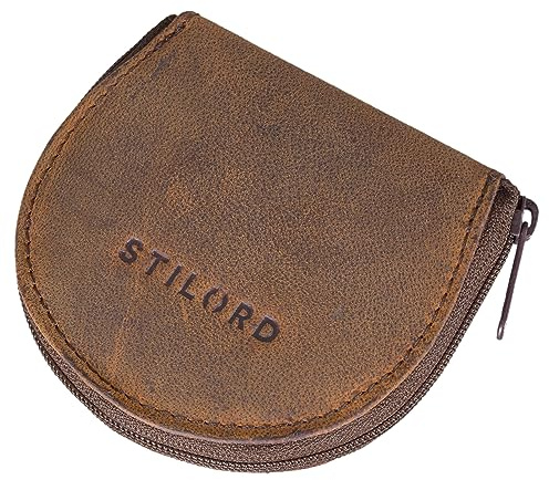 STILORD Benji Bourse Porte Monnaie Cuir Mini Portefeuille pour Hommes Femmes Vintage Porte-Monnaie Porte Clef en Cuir Véritable Couleur:Colorado - Marron