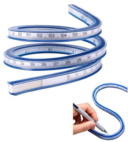 Flexibles Kurvenlineal 60cm Schneiderlineal Kurvenlineal Schneiderbedarf Flexibles Lineal Biegbar Kurvenschablone Nähen Profi Biegbares Weiches Lineal für Zimmerei Zeichnen Kleiderdesign Maß Werkzeug