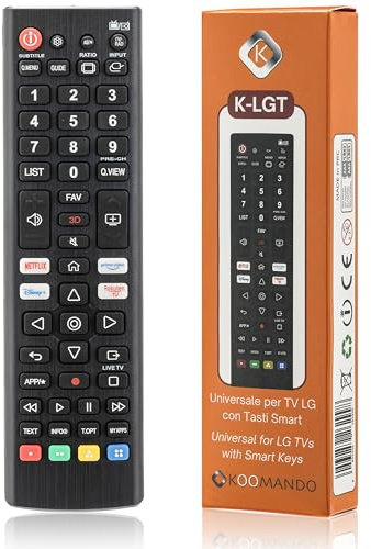 Koomando Mando universal para TV LG original | Listo para usar sin configuración | Compatible con Smart TV y modelos estándar | Botones directos de streaming | Sustituye AKB74915305, AKB75675304 y más