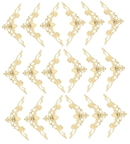 Artibetter 100 Stück Vintage Metall Buchschutzecken mit Bronze-Finish Dekorative Eckbeschützer für Alben Scrapbooks Menüs und Notizbücher Langlebig Einfach Anzubringen Schützende Fotoecken
