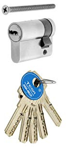 Tesa Assa Abloy T8555010N Standard Safety Cylinder T80 Nickel Plated 50 x 10mm Half Cylinder Key Long Cam