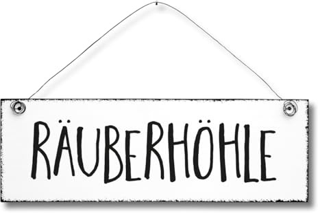 Räuberhöhle - Dekoschild Türschild Wandschild Holz Deko Schild 10x30cm Holzdeko Holzbild Deko Schild Geschenk Mitbringsel Geburtstag