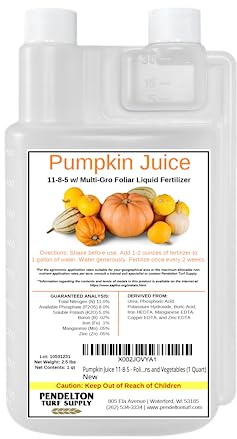 Pumpkin Juice 11-8-5 - Foliar Liquid Fertilizer with Essential Micro-nutrients for Pumpkins and Vegetables (1 Quart)