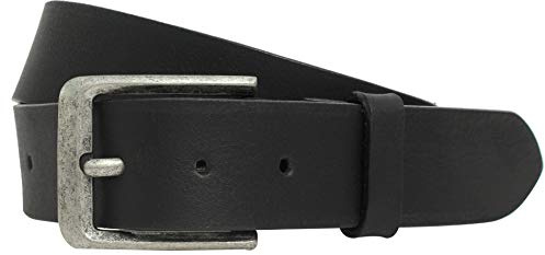 Gusti Ledergürtel Leder - Kellen schlichter Gürtel mit silberner Schnalle Anzug Accessoires Herren Schwarz