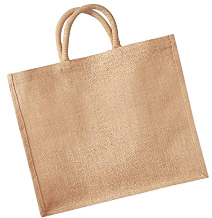 Westford Mill Jumbo Jute Einkaufstasche, 29 Liter (2 Stück/Packung) (Einheitsgröße) (Natur)