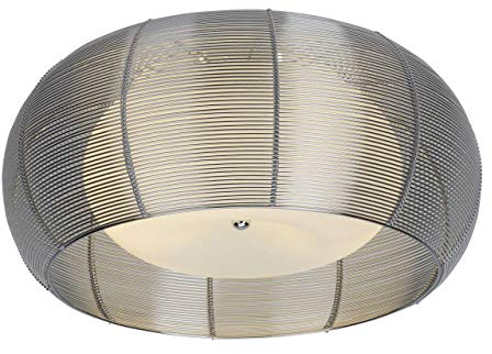 Brilliant Lampe Relax Deckenleuchte 50cm chrom/weiß | 2x A60, E27, 30W, geeignet für Normallampen (nicht enthalten) | Für LED-Leuchtmittel geeignet