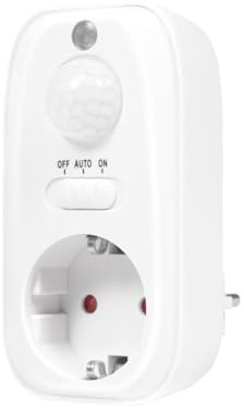 LogiLink PA0248 - Steckdosenadapter (1x CEE 7/3) mit Bewegungsmelder- Tag-/Nachtsensor (Erfassungsbereich: 100° / Erfassungsabstand: Bis zu 8m), weiß