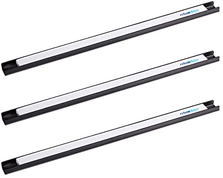 Relaxdays Magnetleiste Barre magnetiche per Attrezzi, per Officina, Garage, Ufficio, 45 cm, Acciaio, Nero/Bianco, 100%, 12 Pezzi