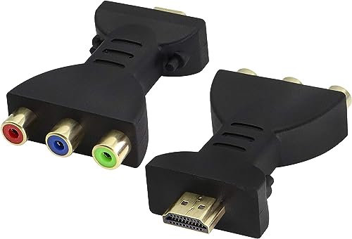zdyCGTime Adaptadores de Audio y Video 2 HDMI RCA, señal Digital Divisor de 3 vías 1080P Convertidor de Interfaz de Adaptador de Audio HDMI a 3 RCA, Adecuado para PC, HDTV, DVD, proyector, etc.
