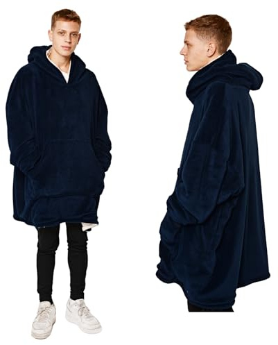 Sienna Hoodie Blanket, Mothers Day Gifts Ultra Soft Sherpa Fleece Warm Comfy Cosy Oversized Wearable Giant Sweatshirt Throw for Women Girls Adults Men Boys Kids Big Pocket - One Size