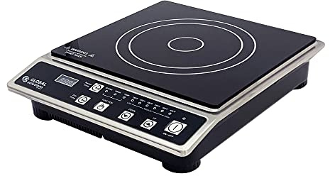 Global Solutions GS1681 Countertop Portable 10' Induction Range, 6 Power Levels, Stainless Steel