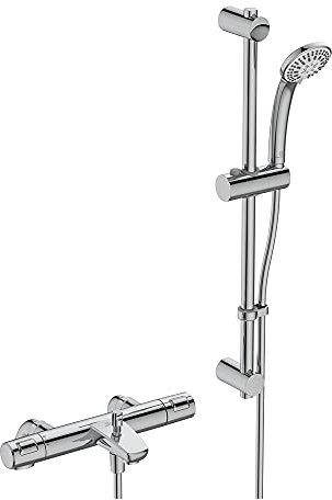 Ceratherm T25 Thermostat-Mischbatterie mit freiliegendem Rand, mit Idealrain S3, 3 Funktionen, Ø80, 600 mm Schiene und 1,8 m Schlauch