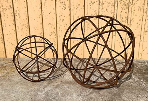 Kula, trådkula, järnkula 30 cm, rostgaller, metall, järn, rostfigur, boll, vindljus från stenfigursvärld