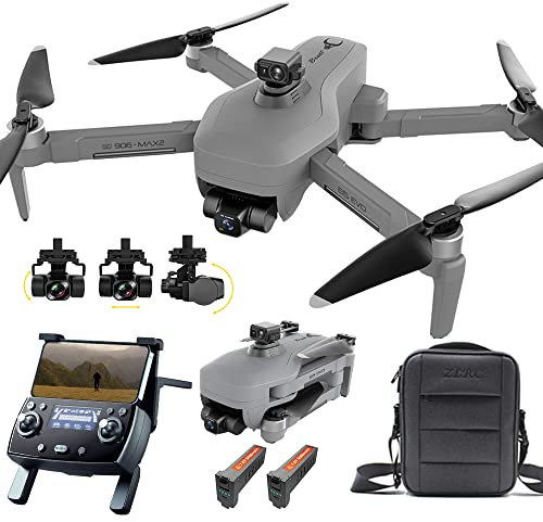 X-Verse SG906 MAX2 Drone avec Caméra 4K Professionnel Adulte EIS, 4km RC, Évitement des obstacles dans 4 directions, 3 Axes Gimbal, 5G WiFi FPV Drone Quadricoptère RC (2 Batterie)