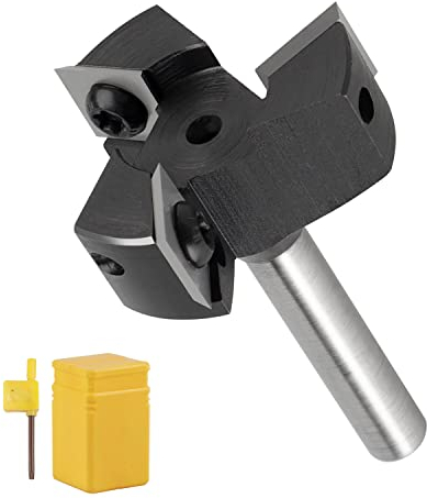 CPROSP Fresa per Spianare Legno Gambo 8mm, Surfacing Router con Diametro di Taglio 39 mm, Fraiser Frese per Legno per Fresatrice Verticale, Fresa per Superfici a 3 lame, per Appiattimento