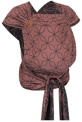 Hoppediz Hop-Tye Advanced Babytrage ab Geburt für Neugeborene, Malmö rose | Ergonomische Halbschnallentrage mit Tuchträgern - mitwachsend von 2,5 bis 20 kg