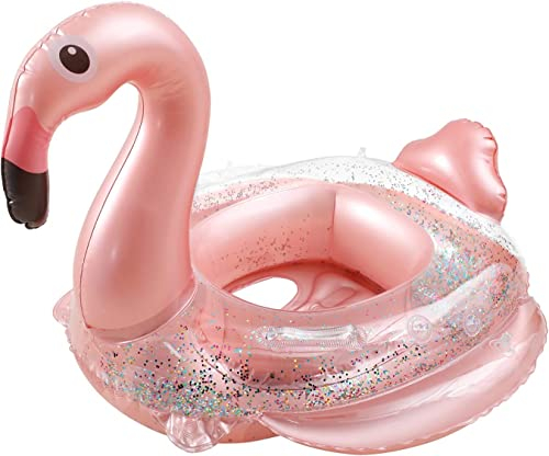 Flamingo Dinosaur Baby Swimming Floats,Baby Inflatable Seat Boat,Toddler Pool Floats,Kids Inflatable Float Raft with Handle,Bathtub Toys Pool Accessories for Kids Toddlers (Flamingo)