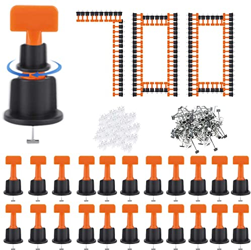 700-Teiliges Mehrweg Fliesen Nivelliersystem Nivilierlaschen Nivilierset Mit 100 Fliesenkreuze Keile 2mm Abstandshalter Und 2 Speziellen Schlüssel Und Flisenlegerwerkzeug Für Wand- Und Bodenfliesen