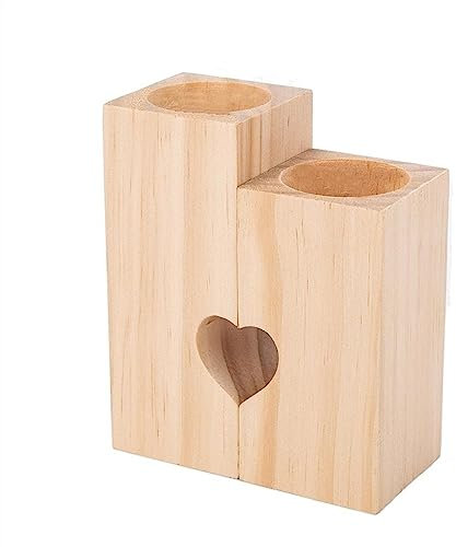 Kerzenhalterhalter Kerzenhalter in Herzform, Bauernhaus-Kerzenhalter aus Holz, schaffen Atmosphäre, Tischdekoration, Säulenständer Kandelaber