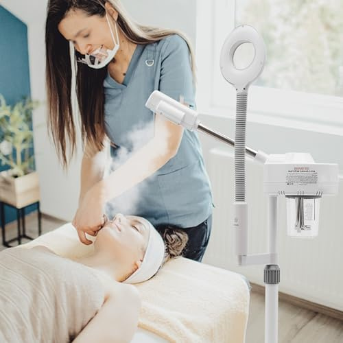 Home Professionelle Gesichtsdampfer, Vertikaler Hot Mist Spray Vapozon Bedampfe Gesichts Dampfer Dampfgerät, Gesichtssauna Porenreiniger Dampf Spa Maschine für Salon Home Spa Mitesser entfernen, 750W