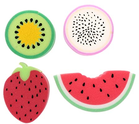 Housoutil 4stücke Fruchtgeformte Badeschwämme Für Junge Mädchen Duschschwämme Aus Schwamm Bequeme Badewannenschwämme Mit Reichlich Schaumbildung Für Kinderbaden