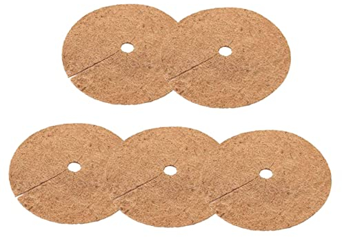 CAXUSD 5 Stücke Kokosfaser Pflanzenschutzmatte Runde Anti Gras Mulch Ringe Biologisch Abbaubare Liner Mulchmatten Für Pflanzen Für Blumentöpfe Und Garten Hohe Wasserspeicherung Und