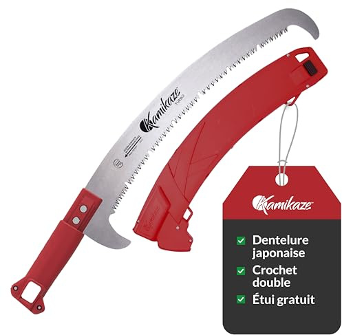 KAMIKAZE Serrucho Multiherramienta MT360BH Corte Japonés con Enganche Rápido Pértiga Telescopica.Uso en Altura o Serrucho Manual.Gancho Superior e Inferior para Poda de Ramas de madera. Diente Japonés