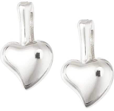 Hobbspring 2 Stück 925 Herzanhänger Aus Sterlingsilber Kleiner Aufgeblasener Herzanhänger Platiniert Poliert Winziger Liebesanhänger Für Schmuck Halsketten Armbänder Ohrringe Herstellung DIY Basteln