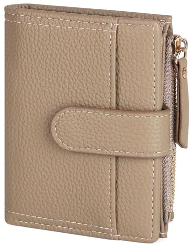 RRANCharltu Geldbörse Damen Leder Portemonnaie Damen klein mit kartenfächern Geldbeutel klein Brieftasche Mädchen mit Reißverschlusstasche und Banknotenfach, Grau