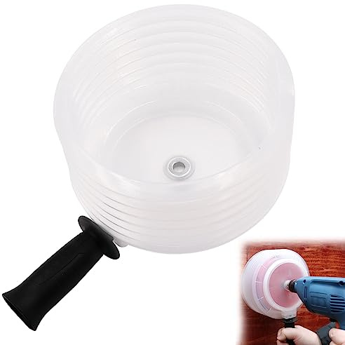 Kisbeibi Drill Dust Cover, Saw Dust Bowl Drill Ash Bowl Drywall Dust Collector With Handle Drill Dust Catcher Hole Saw Dust Cover for Installing Recessed Lights, Works with Hole Saws(125mm)