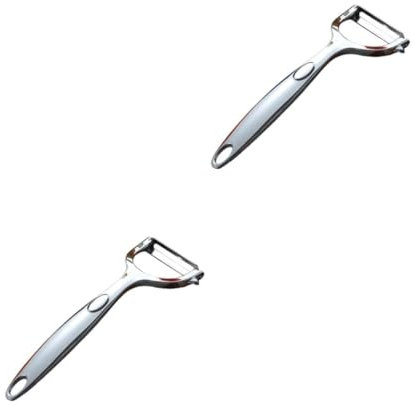 PRETYZOOM 2 Piezas raspador de piel mano peladora de patatas clavos de patata para hornear cuchillo mondador cuchillo pelador raspador de patatas pelador multiusos Aleación de zinc Silver