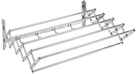 Portasciugamani Portasciugamani Teleswall Stendino per bucato a Fisarmonica Non occupa Spazio 5 aste Adatto per bagno/80 cm (60 cm)