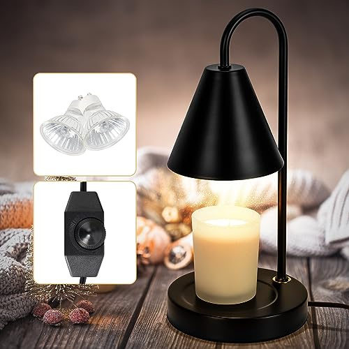 Soilsiu Candle Warmer Lamp, Aromatherapy Lamp is a Beautiful Gift for Mom, Dimmable Candle Light for Parties, Hosting Guests and Relaxation, Black