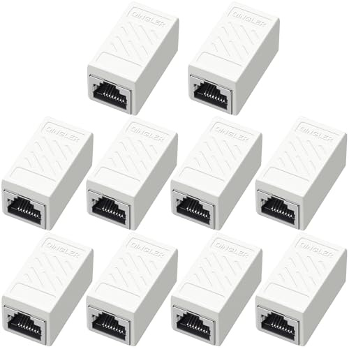 QINGLER RJ45 Cat6 Coupler Ethernet Extender Connector Female to Female