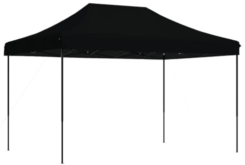 Tonnelle de Jardin Pliable, Tente de Réception Pavillon Barnum de Jardin Noir 410x279x315 cm